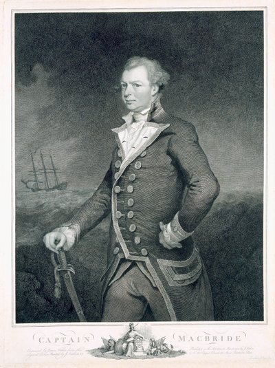 Porträt von Admiral John Macbride (gest. 1800), graviert von James Fittler, 1792 von James Northcote